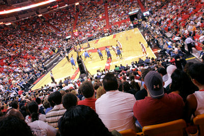 Basket in American Airlines Arena