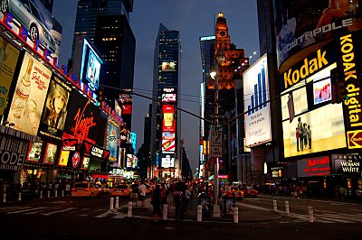 Og aften p Times Square