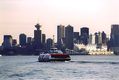 Seabus p vej mod Downtown Vancouver