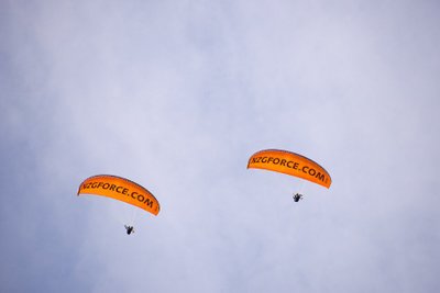 Paragliders over Queenstown