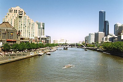 Yarra River - i baggrunden til venstre er det Crown Casino