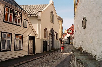 En af de hyggelige gader i Bergen