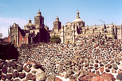 From Templo Mayor -  Catedral Metropolitana in the back