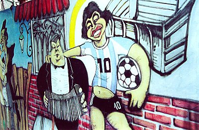 Maradona on the walls